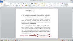 Numerando páginas no Word - Mostrando a quebra de página (não se preocupe se não existir em seu texto)