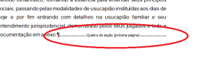 Numerando páginas no Word - Inserindo quebra de seção