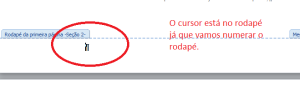 Numerando páginas no Word - Visualizando a posição do cursor